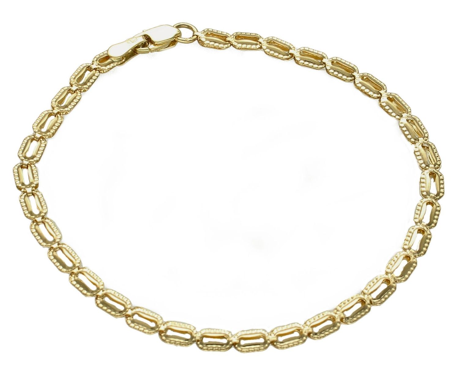 Złota bransoletka damska 375 delikatna z grawerowanymi ogniwkami BR 3549A 375. Złota bransoletka damska. Damska bransoletka złota próby 375. Bransoletka złota idealna na prezent dla kobiety..jpg